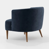 Laskasas Veera Armchair in Vienna Deep Blue velvet, fourth view