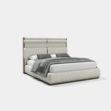 Lennox Tailored Headboard Luxury Bed: light grey fabric (Cat B)