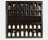 Premium chess set with lacquered ebony and brass pieces, ideal for interior design enthusiasts.