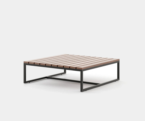 Dark Kambala Wood Outdoor Coffee Table - Elegant Garden Décor