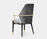 Elegant black lacquer dining chair with brass details for stylish dining rooms