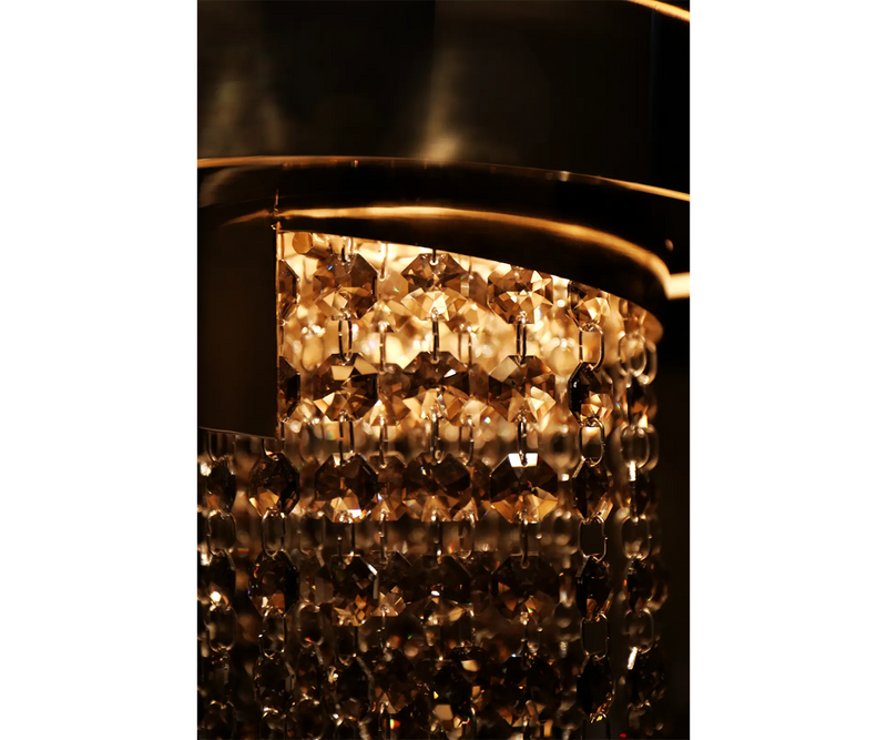 Prisma Wall Lamp: Gold-Plated Brass with Faceted Crystal Design