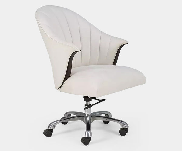 Luxury Josephine Desk Chair with Mahogany Accents and Ergonomic Design