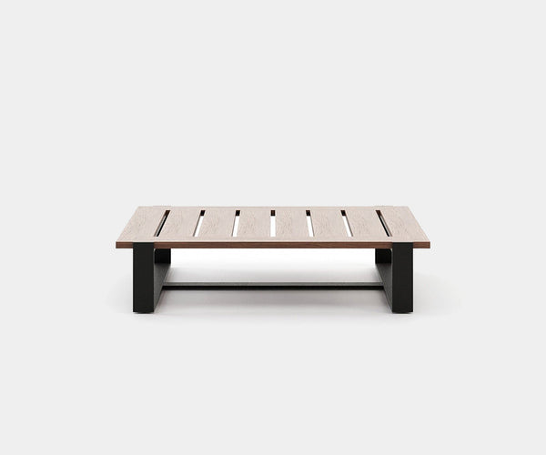 Dark Kambala Wood Outdoor Coffee Table - Elegant Garden Décor