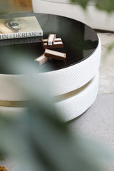 Luxury Upholstered Amaris Coffee Table, close-up detail