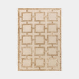 Luxury Viscose Geometric Lattice Rug, shown in Gold