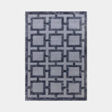 Luxury Viscose Geometric Lattice Rug, shown in Storm
