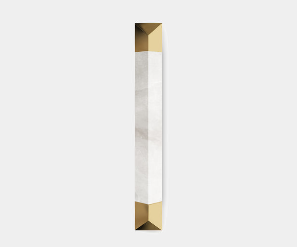 Luxxu Spear Wall Lamp crafted from Ibiza marble and gold-plated brass, perfect for luxury interiors.