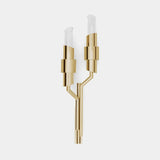 Luxxu Tycho Torch Wall Light, Small size, in gold plated brass with clear ribbed crystal glass