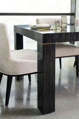 Striated Ebony Extendable Luxury Dining Table, detail