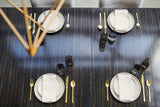 Striated Ebony Extendable Luxury Dining Table, styled detail