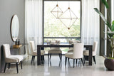 Striated Ebony Extendable Luxury Dining Table, styled view