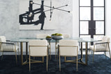 Bond Luxury Glass Dining Table with Luminous Golden Legs, styled view