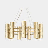 Castro Lighting Madison Suspension Lamp in hammered gold-plated brass, available from Touched Interiors UK