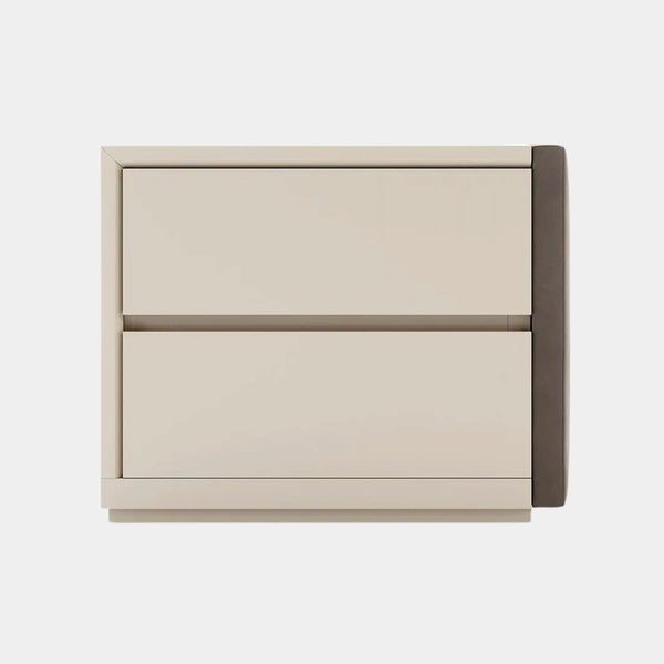 Miley Lacquered Bedside Table with Upholstered Side
