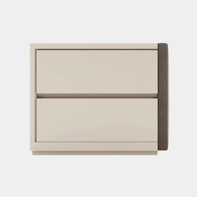 Miley Lacquered Bedside Table with Upholstered Side