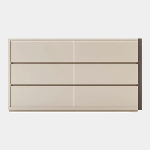 Miley Lacquered Chest of Drawers with Upholstered Side