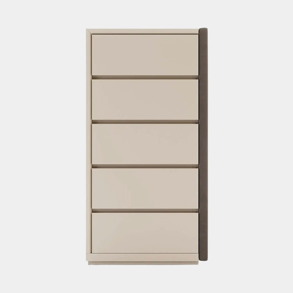 Miley Lacquered Tallboy with Upholstered Side
