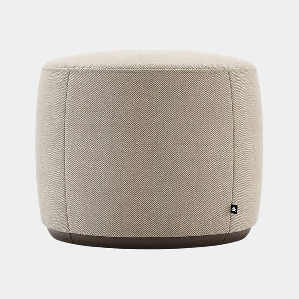 Millie Patterned Pouf with Fumé Stained Beech Base