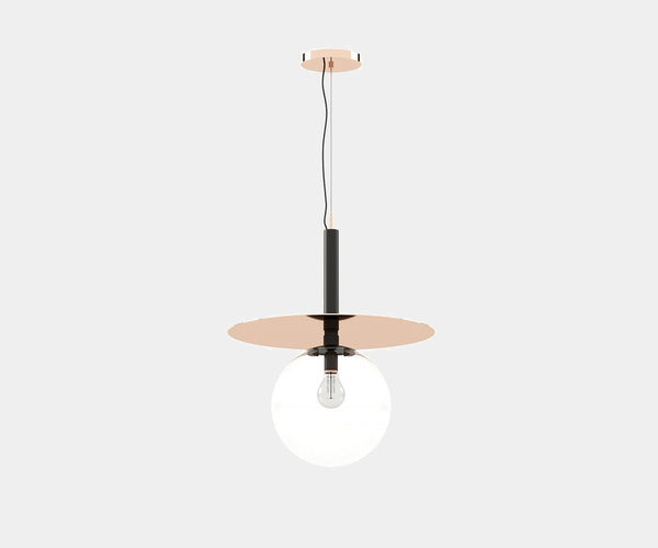 Luxury Laskasas Andy suspension lamp with minimalist design and elegant curved lines.