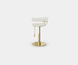 Modern Bar Stool: The Marlen Swivel Features Polished Brass Accents.