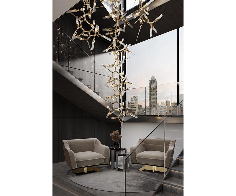 Luxury Interior Design - Modern Apex Chandelier with Crystals