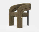 Muranti Hudson Chair in bouclé fabric, ideal for enhancing dining room elegance and comfort.