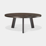 Nuraghe Round Oak Leg Luxury Dining Table in Coffee Moka Sablé wood
