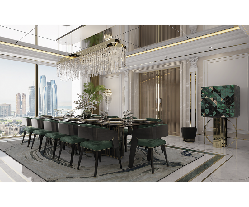 Modern Statement Chandelier with Crystal Accents