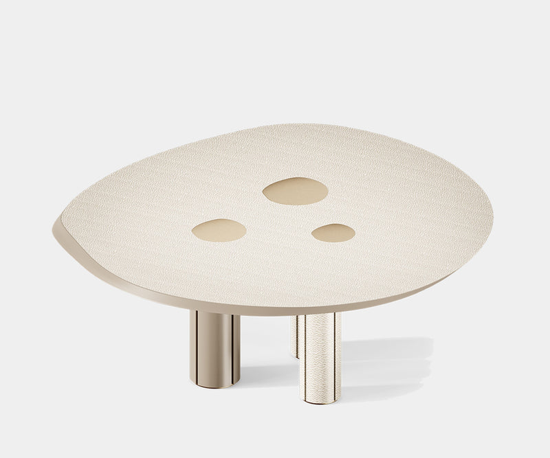 Ginkgo Dining Table with Brass Accents - Modern dining table showcasing the Ginkgo design with beautiful brass accents, perfect for a luxurious interior.