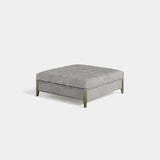 Perla Large Luxury Pouf: grey button-tufted fabric (Cat B) with metal legs