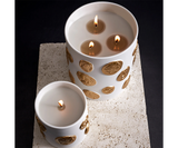 L'Objet Médaille Candle in white porcelain with 24k gold coins, presented in a luxury gift box for premium gifting.