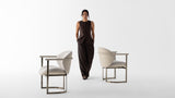 Primrose Sculpted Luxury Dining Chair styled in a luxury interior
