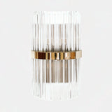 Castro Lighting Royal Round Wall Light in gold-plated brass with clear glass, available from Touched Interiors UK