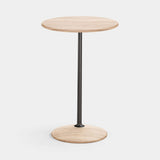Rastrema Round Pedestal Luxury Side Table, tall, in travertine