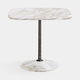 Rastrema Square Pedestal Luxury Side Table in Calacatta Gold marble