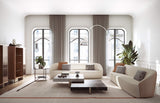 Ravello Fluted Glass Luxury Cabinet styled in a luxury interior