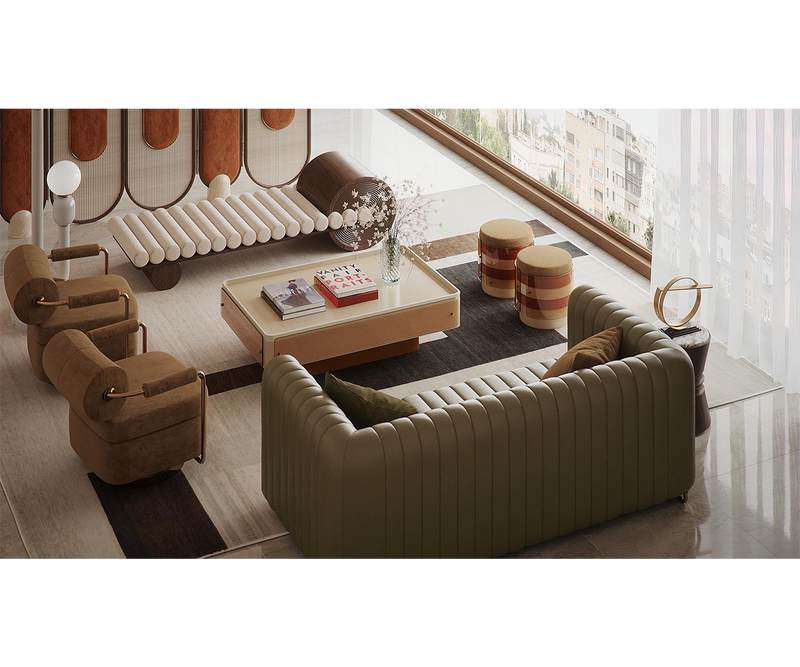 Spacious Living Room: Create a stylish conversation area with the Sassoon Swivel Armchair. 