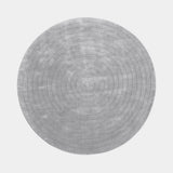 Rena Textured Wool Luxury Rug shown in round shape in grey