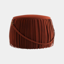 Luxury Ribbon Pouf with Hand Plaited Handle