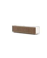 Laskasas Rick TV Cabinet 200cm in walnut with Carrara marble top and gold detailing