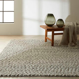 Riverstone Grey Ivory Wool Luxury Rug, available from Touched Interiors UK