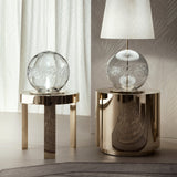 Giorgio Collection Infinity Gold Round Side Table in light gold chrome, room view