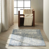 Rush Ivory Blue Luxury Rug, available from Touched Interiors UK