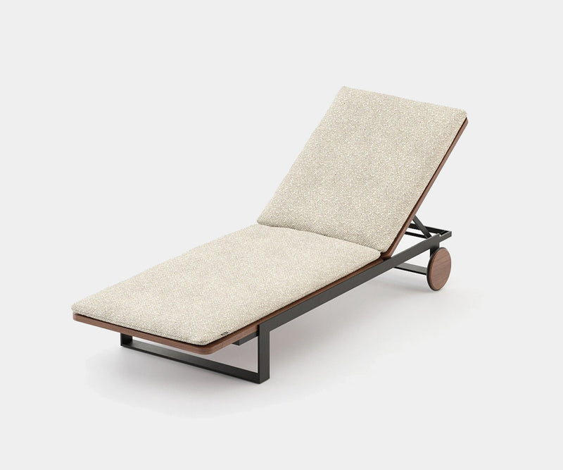 High-End Salim Outdoor Sun Lounger in Andapa Sand - Designer Patio Lounger