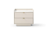 Saviour Bedside Table - White Marble & Beige