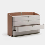 Savoy Leather Shell Luxury Chest of Drawers, alternative angle