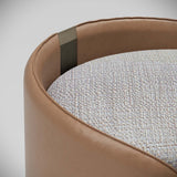 Savoy Swivel Leather Luxury Pouf, close-up detail