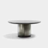 Seraphine Round Metal Base Luxury Dining Table, alternative angle