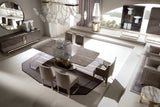 Giorgio Collection Infinity Dining Chair in grey velvet, dining room view